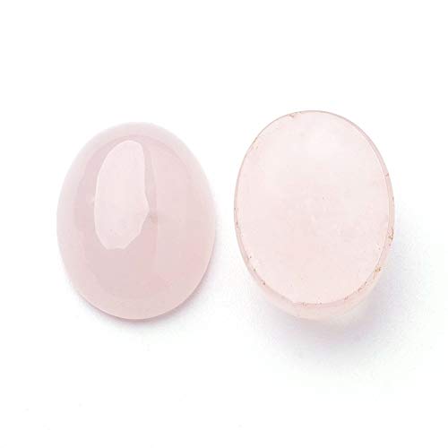Fashewelry 50Pcs Natural Oval Rose Quartz Flat Back Gemstone Cabochons 14X10Mm Healing Chakra Crystal Stone Bead Cab Covers No Hole For Jewelry Craft Making #TOP5