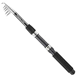 Tripquips 6.9FT Telescopic Fishing Rod - Lightweight Spinning Fishing Pole for Freshwater and Saltwater Anglers(6.9ft Black)