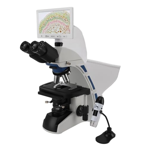 Image of Digital Trinocular Microscope 40X-1000X, 7 Inch Screen, Mechanical, Handheld Microscope, for Laboratory Research, Aquaculture (US Plug)