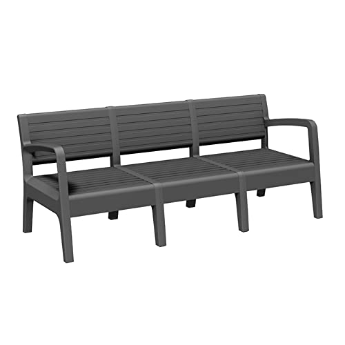 SP Berner Banco de jardín Miami 3 plazas Grafito