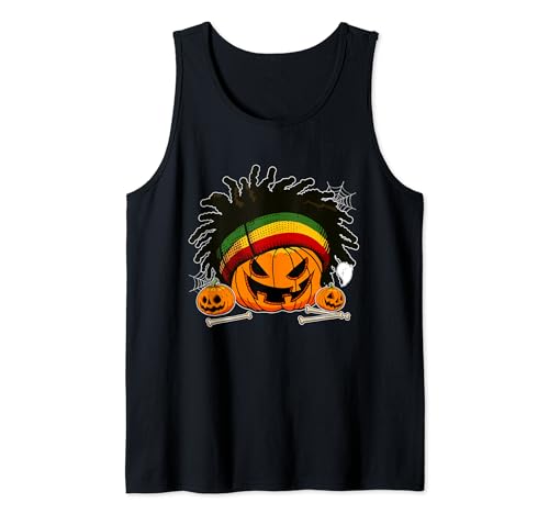 Horror Carved Pumpkin Halloween Jamaican Matching Parties Tank Top