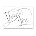 Silver Foil Thank You Note Card Pack - Set of 50 cards, blank inside - with envelopes