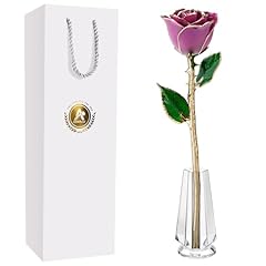 A4. Purple Handmade Rose White Crystal Vase