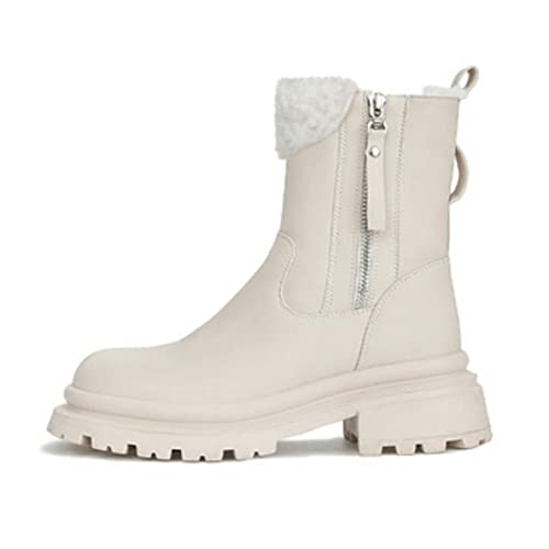 スノーブーツ レディース 滑らない 保温 防寒 防水 防滑 雪 雨 23.0cm キルティング おしゃれ シンプル ボグス スノーデイミッド スノーシューズ ミドル丈 ベージュ 長靴 レインブーツ あったか 防滑ソール ムートンブーツ 履き口折り曲げれる