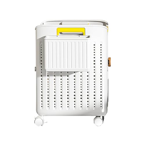 Panier à linge à roulettes pliable avec grand bac de rangement - 7