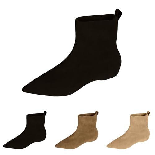 Generisch Botines para mujer, monocolor, botas de vaquero, medias botas, botas bajas, botas cortas, botas de entretiempo, tacón de bloque, botines de media altura para mujer, Negro , 42 EU