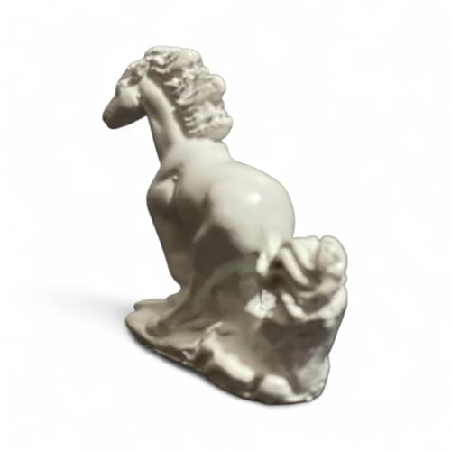 Image of Horse | Vastu, Feng Shui Statue for Good Luck Wealth Health Happiness White Horses with Golden Touch | Home Decor Gift for Home, Office, Resin (L-8, H-7 cm) (White)