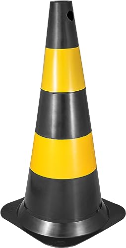 Cone de Sinalização com 75 cm, Preto e Amarelo, em Polietileno, Vonder VDO2294