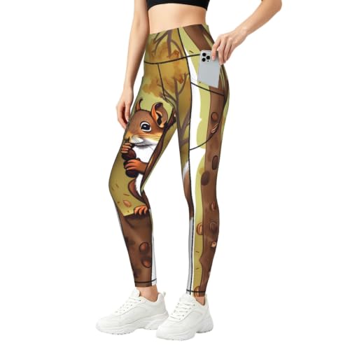 Pantalones de yoga con bolsillo mujer leggings elásticos suaves cintura alta entrenamiento
