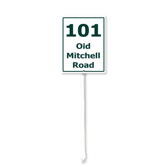 Horienteeon Custom Address Yard Sign, Add Your House Number and Street (Rectangular Design) Customizable Address Sign, Custom Metal Sign, Sturdy Aluminum Sign Rust Free for Outdoor Use 17.5×22cm