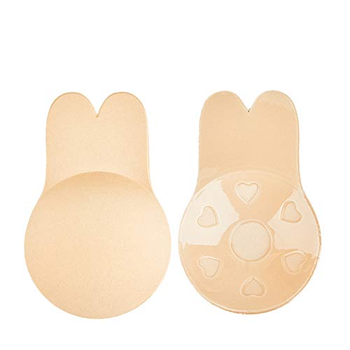 GOZAR Oreilles de Lapin Coller sur Soutien-Gorge Couvre-Tétons Robe Portant Ruban (1 Paire)-Nudité XL/15cm pour Plus Que F Coupe