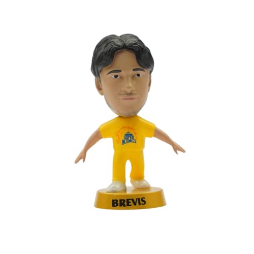 Image of Chennai Super Kings Action Figures with Keychain, Velco Sticker & Car Hanging Mirror String - Pack of 4, IPL Edition, Colletables with 360 Rotatable Heads, for Cricket Fans & Collectors