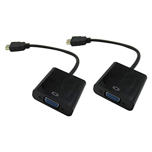 2 Pack 1080P HDMI Male to VGA Female Video Cable Cord Converter Adapter for PC Monitor
