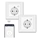 Produktbild UCOMEN WLAN Smart Schuko Steckdose Unterputz, 16A Funksteckdose WiFi Schutzkontakt Wandsteckdose Kompatibel mit Alexa Echo und Google Home, APP Fernbedienung Sprachsteuerung Timerfunktion - 2er-Pack