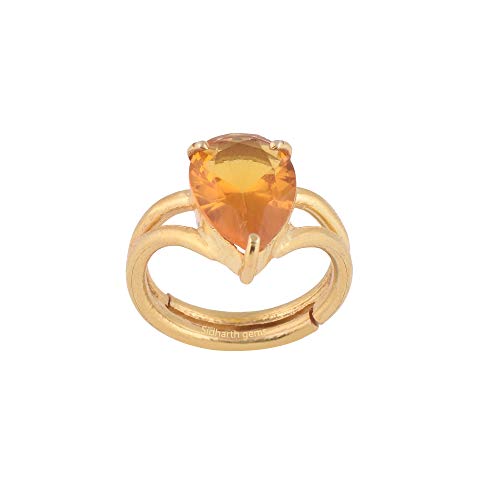 Saphir jaune de Ceylan 11,30 carat et bague argent sterling de taille Small