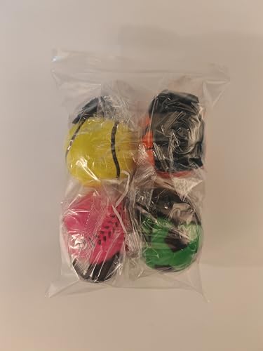 Springball mit Schnur - Sport Handgelenk Return Set, Ø 6cm, 4 Stücke Armband Spielzeug für Kinder und Erwachsene, Fußball/Basketball/Softball/Baseball (Mehrfarbig)