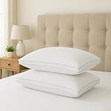 Home and Living Pillows 2 Pack Hotel Quality - Luxury Microfiber Hotel Pillows - Breathable & Hypoallergenic Hollowfiber Fill Firm Pillow for Neck Pain and Back Support Pillow - Box Pillow (48x74cm) - Image 7