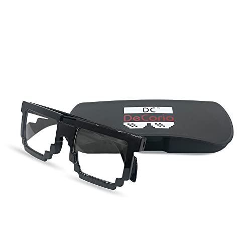 Image of DC DECORIO Thug Life Sunglasses Pixel Gangsta Life Funny Novelty Shades With Box Packing (Black) (Black & White)