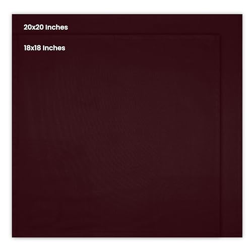 Utopia Kitchen Cloth Napkins 18 by 18 Inches, 12 Pack Burgundy Dinner Napkins, Cotton Blend Soft Durable Napkins