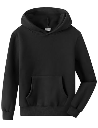 Image of Spring&Gege Youth Solid Fleece Hoodies Pullover Hooded Sweatshirts for Children (3-12 Years)