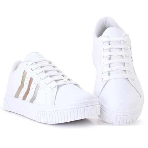Tênis Academia Feminino Branco Casual Lindo BF Shoes (Branco, BR, Adulto, Numérico, 39)