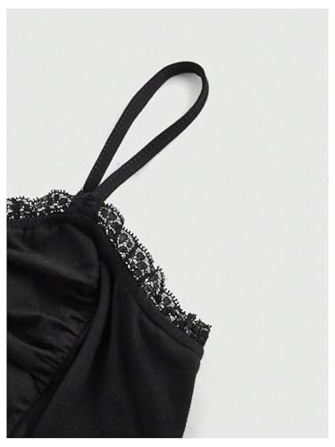 Verdusa Women's Gothic Lace Y2k Cami Top Ruched Slim Fit Camisole Sleeveless Going Out Tops4