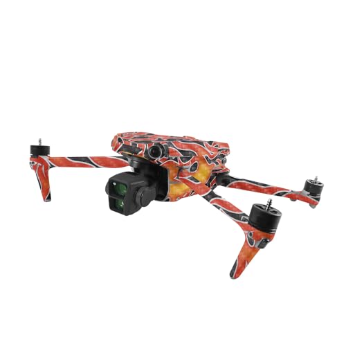 Image of MightySkins Carbon Fiber Skin Compatible with DJI Air 3 - Hot Flames | Protective, Durable Textured Carbon Fiber Finish | Easy to Apply