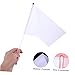 WHAMVOX 20pcs Hand-cranked Commanding Referee Flag Lightweight Portable White Racing Banners for Sporting Events Parties and Celebrations