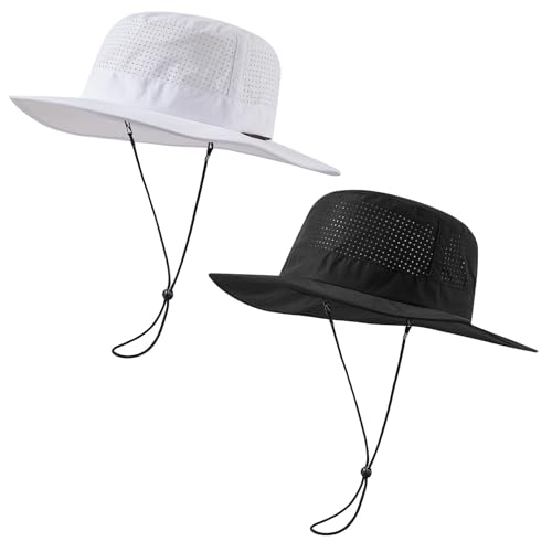 Image of UPF 50+ Bucket Sun Hat with Laser Perforated Mesh Cooling Adjustable Breathable Lightweight for Outdoor Men Women