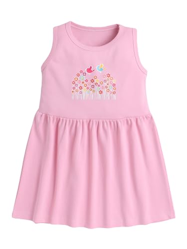 Image of EIO Girls Cotton Frock Dress Combo Pack et | Multicolor Knee Length Casual Dresses for Kids | Soft & Breathable Summer Wear Outfit Frock Set