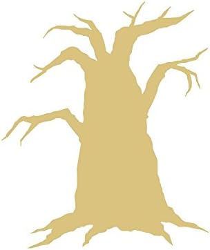Halloween Tree Cutout Unfinished Wood Halloween Decor Spooky Home Door Hanger MDF Shape Canvas Style 1… (12)