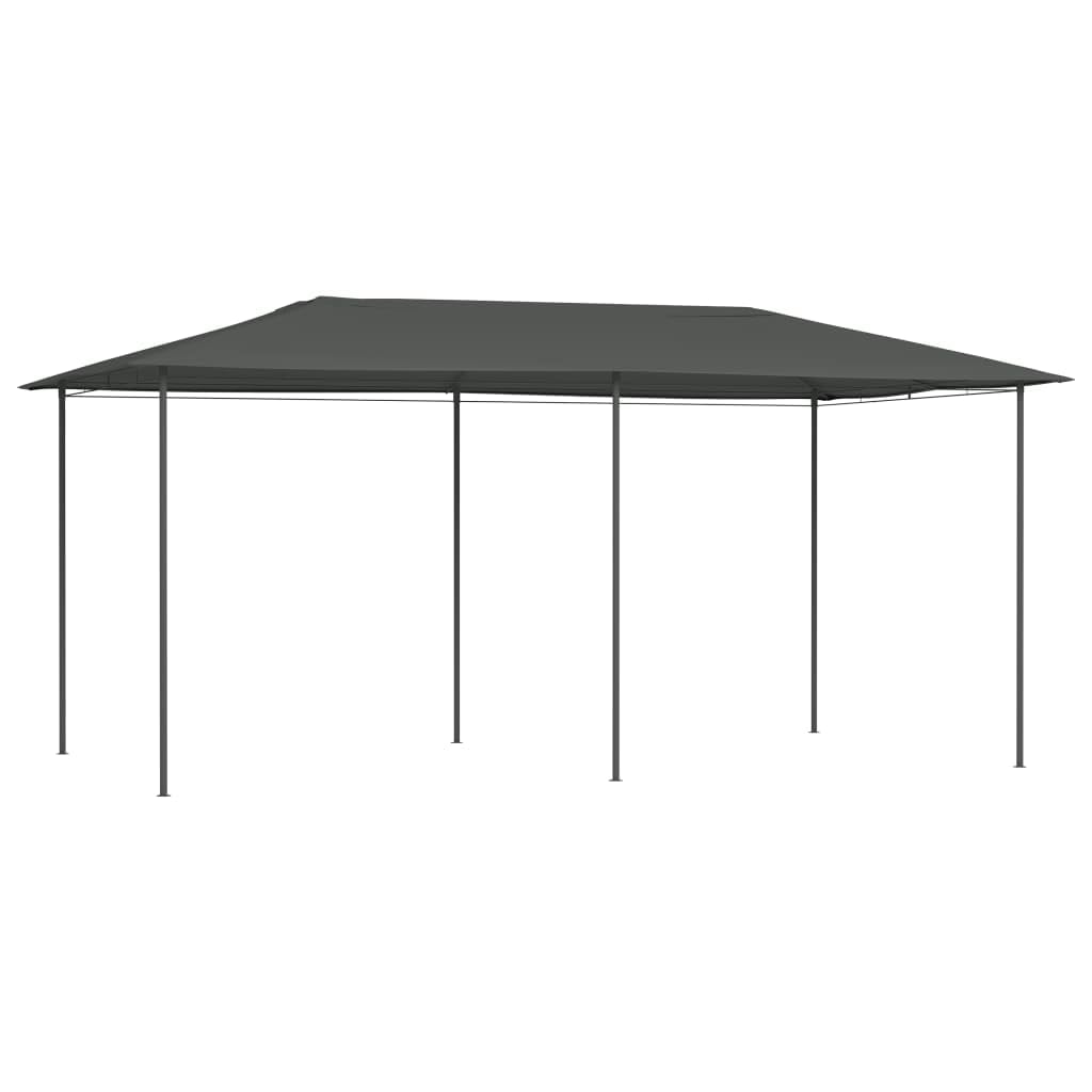 Gazebo da Giardino 3x5 Metri, Struttura in Acciaio con Tessuto 160 g/m², Tenda per Feste e Campeggio, Protezione Solare e Pioggia, per Giardino e Spiaggia, Colore Antracite, 2.98x5.3x2.59 m
