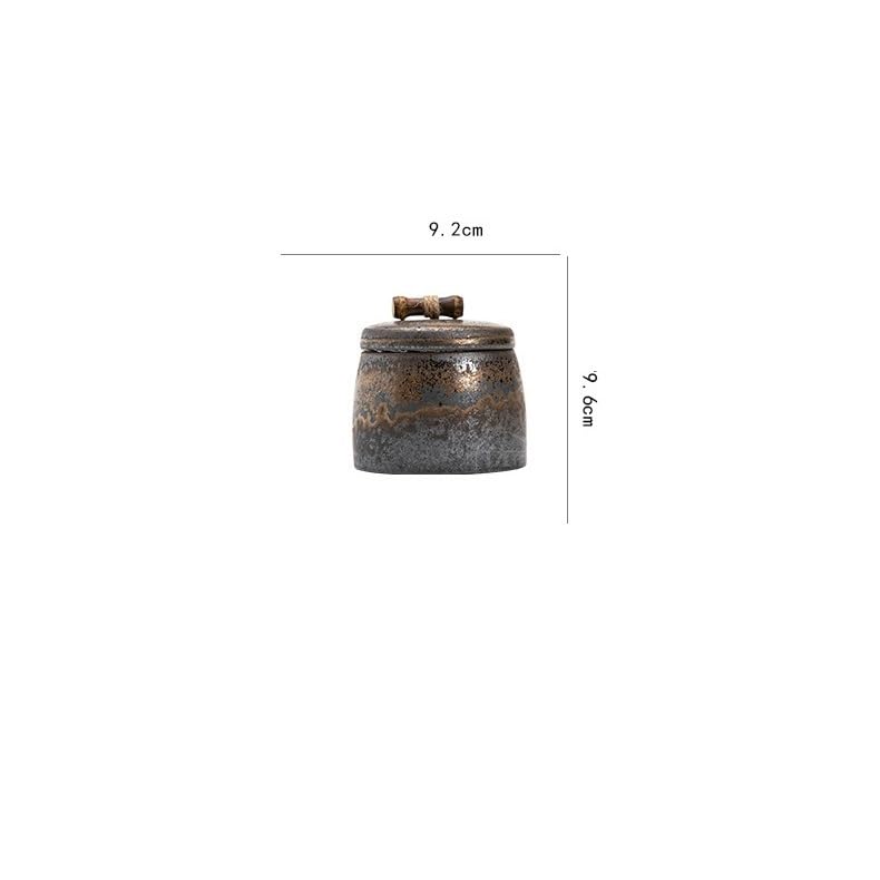 HLTYGWX Słoik na cukier Kamionkowy pozłacany ceramiczny słoik na herbatę Zamknię chiński Retro do przechowywania w gospodarstwie domowym Pu'er Biały mały pojemnik na herbatę