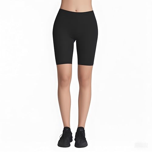 4How Sport Shorts Damen Kurze Sporthose Sport Leggings Frauen Sportswear Hosen Radlerhose 1/2 Yogahose Laufhose in schwarz, M