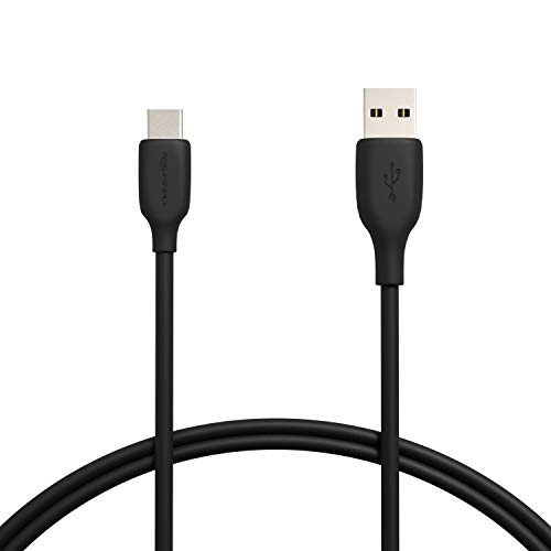Amazon Basics Cable de carga rápida USB C a USB A 2.0, velocidad de 480 Mbps, certificado USB IF, para Apple iPhone 16/15, iPad, Samsung Galaxy, tabletas, ordenadores portátiles, 0.9 m, negro