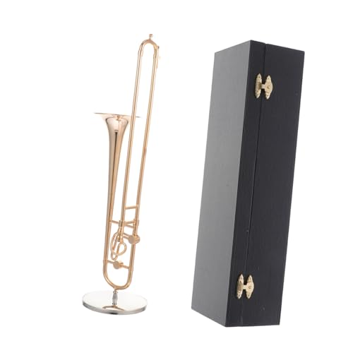 Figurine décorative maison trombone en cuivre pour bureau et salon