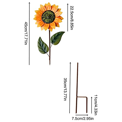 Narabb Large Sunflower Wind Spinners For Yard And Garden, Metal Sunflower Windmill For Balcony Pinwheels Patio Outdoor Decor, Garden Decoration Garden Art Artificial Flowers (Yellow 2) #TOP6