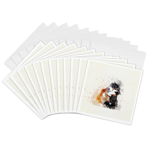 Cartes de vœux bouvier bernois 15x15 cm par 12 pour amateurs de chiens