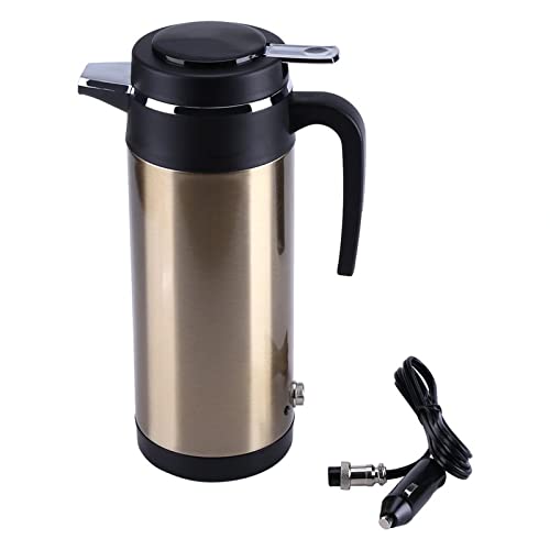 12V Car Heating Cup, Car Stainless Steel Automatic Boiling Water Cup for Car Travel, 800ML