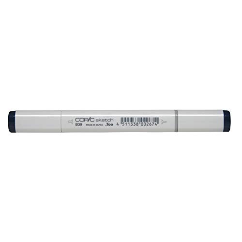 COPIC Marcador Sketch Ponta Dupla Redonda e Chanfrada, Cor B39 Prussian Blue, 1 unidade