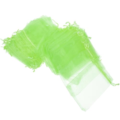 VILLCASE Bolsas de Malla de Organza para Protección de Frutas y Semillas de Plantas, 100 Unidades Verdes, Fáciles de Abrir y Cerrar, Ideales para Jardín y Huerto