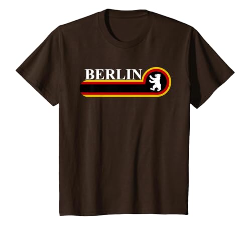 Capital of Germany Berlin Berlin Bear T-Shirt, Youth, Brown, Large
