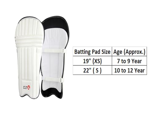 Image of Cutx Cricket Batting Legguard for Kids,Moulded Pad White 22 inch for 10 to 12 Years