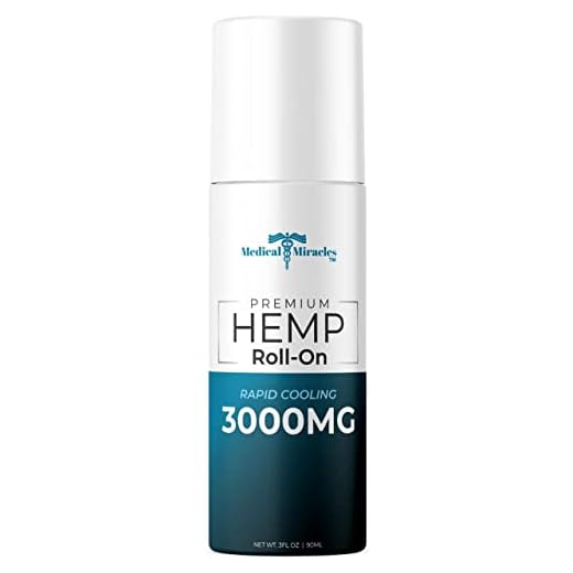 Medical Miracles Hemp Oil Roll-On, 3000mg – Non-Greasy Topical Body Oil.