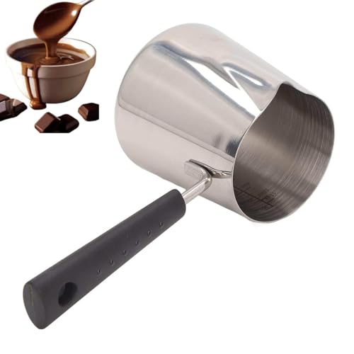 Turkish Coffee Pot, Stainless Steel Pan Milk Butter Warmer Pot Coffee Frothing Pitcher Saucepan Pan with Pouring Spout Not Applicable to Induction cookers (6000ML)