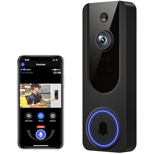 1080p WiFi Video Doorbell Camera Wireless, Battery Powered, AI Human and Motion Detection, 2 Way Talk, Night Vision, Cloud Storage, 2.4G WiFi Only, Indoor/Outdoor Surveillance