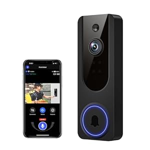 1080p WiFi Video Doorbell Camera Wireless, Battery Powered, AI Human and Motion Detection, 2 Way Talk, Night Vision, Cloud Storage, 2.4G WiFi Only, Indoor/Outdoor Surveillance