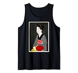 Arte tradicional del siglo XX de Japón que muestra una mujer tipo geisha que sostiene una bandeja
