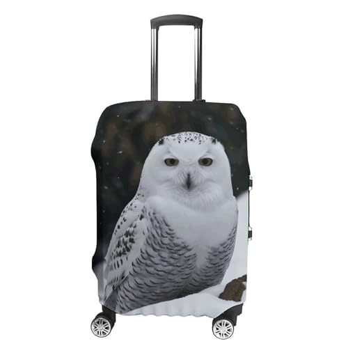 Housse de valise motif hibou des neiges XL lavable et anti-poussière