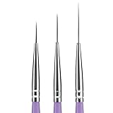 Beaute Galleria 3 Pieces Nail Art Long Striper Brush Set (12mm, 16mm, 22mm) for Thin Long Fine Line,